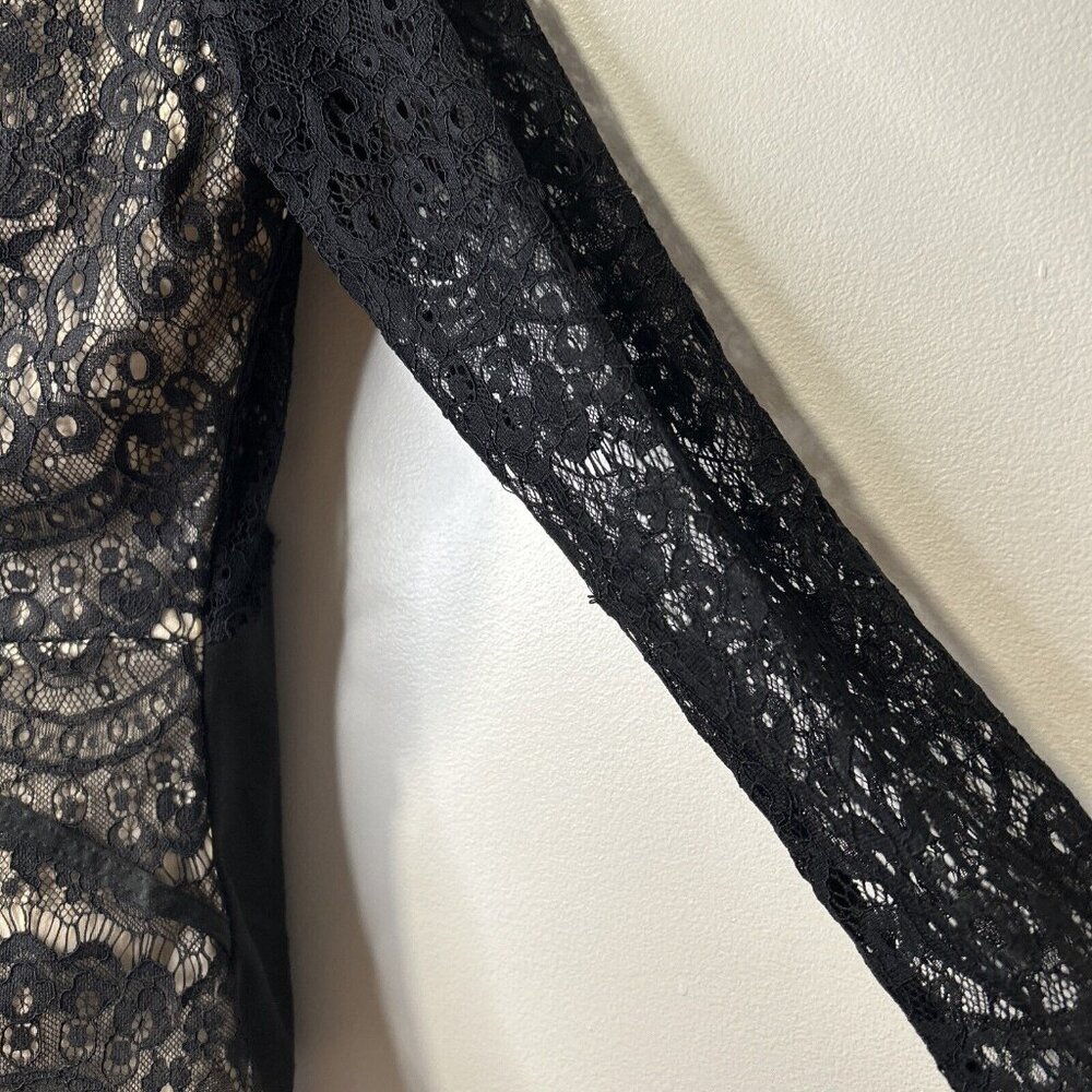 Windsor Black Lace Long Sleeve Bodysuit Large - Picture 3 of 8